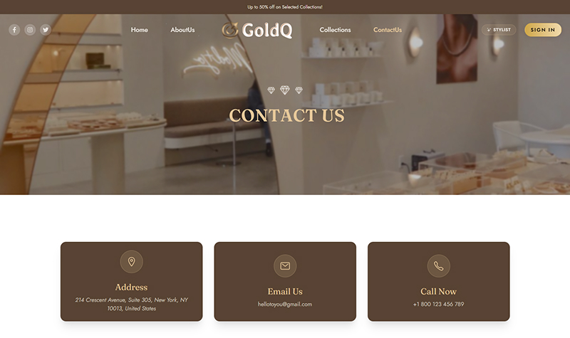 Contact us page