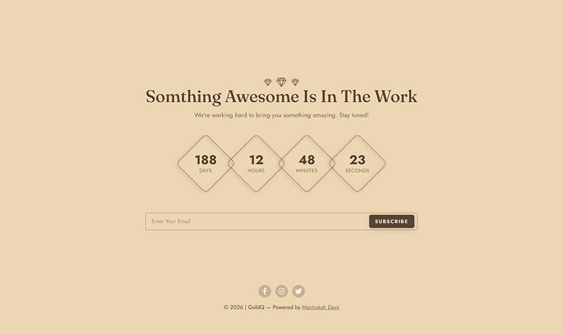 Coming soon page